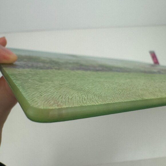 Vtg Tempered Clear Glass Cutting Board Bicycle Bike Garden Summer Spring Image - Picture 7 of 7